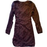 A New Day NWT--PERFECT FALL DRESS-SIZE XS Rust and black colored dress, long sleeves, ruched front, 100% polyester, brand new with tags Measurements: Bust: armpit to armpit 16 inches Length: shoulder seam to bottom 34 inches Photo 0