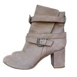 Schutz Suede Buckle Strap Ankle Boots Gray 9B Photo 0
