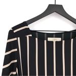 Loft  Long Sleeve Striped Mini Dress Black Cream White S Photo 1
