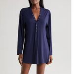 Robin Piccone NWT Amy Long Sleeve Cover-Up Tunic Medium, NAVY Medium Photo 1