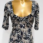 Ann Taylor  Women's Black Brown Printed Career Stretch Travel Dress Size 0 Photo 3
