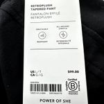 Athleta Retroplush Pant Tapered Retroterry Drawstring Stretch Cotton Black L NWT Photo 2