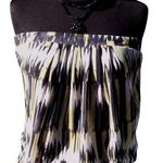 Cache Stretch Elastic Strapless Top Blk Yellow White Layered Mesh Lined $88 NWT Photo 0