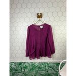 HD in Paris by Anthropologie Pleated Burgundy Thistleberry Blouse - Size - 10P Photo 1