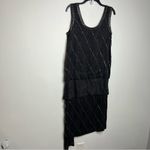 Francesca of Damon for starington black beaded silk dress‎ size 8 Photo 5