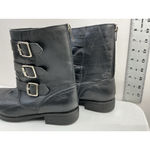 Womans Kennith Cole Reaction Tri It Out Ankle Moto Boots 8.5 M Black Back Zip Photo 3