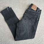 Levi's Women's 27 Wedgie Skinny Black High Rise Jeans Raw Hem Photo 0