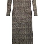 Shoshanna  Midnight Sparkly Gold and Black Bodycon Maxi Dress Gown Photo 0