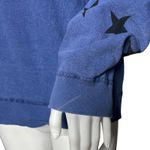 Monrow Shirt Womens Small Blue Star Print Cuffs Sweatshirt Basic Lounge‎ Casual Photo 3