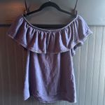 Old Navy  Women's Ruffled Off-the-Shoulder Navy Blouse Photo 1