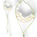 Free People Katie Leather Shell Choker NWT Layered Necklace Beach Bohemian Surf Photo 5