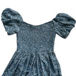 Petal and Pup  Smocked Tiered Puff Sleeve Floral Blue White Mini Dress Size 8 Photo 8
