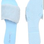Circus by Sam Edelman slide sandals/slippers faux fur light blue size 5M NIB Photo 3