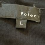 EUC POLECI BLACK CAPPED SLEEVE LG DRESS. Slinky form fitting ruching Photo 2