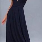 Lulus  RUCHED A-LINE CHIFFON MAXI Dress, New with Tags, Navy Photo 0