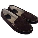 LL Bean Brown Suede Sherpa Lined Slippers Moccasins Sz 9 Photo 1