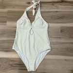 Cupshe  Plunge Halter Cutout One Piece Swimsuit Cream Women’s Medium Photo 3