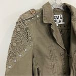 Pam & Gela  Striped and Studded Green Jacket Size Small Photo 7