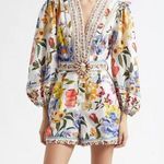 Farm Rio NWOT  Greek Garden Long Sleeve Plunge Neck Cotton Romper Size XS Photo 0