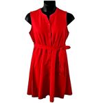 NWOT Isaac Mizrahi Live Red Pique Sleeveless Dress Petite Large Classic Style Photo 1