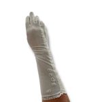 Vintage Ladies Gloves Long Ivory White Nylon 1940’s Cosplay Costume Photo 3