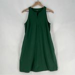 Lou & grey Stretch Woven Forest Green Sleeveless Zip Neck Mini Dress Size S Photo 1