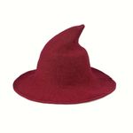 Whimsical Burgundy Witch Hat Lightweight Stylish Knit Construction One Size Photo 8