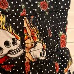 Hot Topic  Y2K Fit & Flare Dress - Iconic Skull Roses Rare Goth Pin Up Girl Sz L Photo 10
