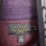 Icelandic Designs Cardigan Sweater Womens Small Wool Floral Gray Full Zip Knit * Photo 7