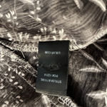 Lulus  Sheer Grey with White Embroidered Flowers Blouse with Keyhole Back Photo 6