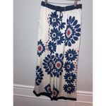 Skies Are Blue  Floral Wide Leg Pants Flowy Silky Drawstring Size Large NWT Photo 1