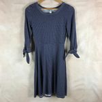 GILLI Blue/Red Houndstooth Tie Sleeve Knit Mini Dress SMALL Blue Photo 6
