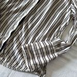 Something Navy  Striped Wide Cuff Button Down Blouse, XS Photo 7