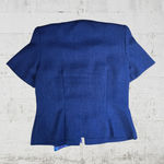 Vintage 1980s Blue Paisley Leslie Fay 3 Piece Skirt Blouse Scarf Set Size 10 Black Photo 7