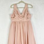 Revelry Zoe Chiffon Dress Size 10 Bridesmaid Criss Cross Empire Waist Wedding Pink Photo 4