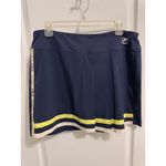FILA  Sport Navy Pleated Tennis Skirt with Yellow Stripe Accent Womens Size L Photo 1