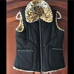 Faux Fur Leopard Reservable Vest Tan Size 6 Photo 3
