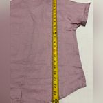 Garnet Hill  100% Linen Pink/Purple Short‎ Sleeve Button Up Shirt Size 4 Photo 6