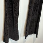 Pretty Attitude Black Velvet Embossed Paisley Print Flare Leg Pant Photo 3