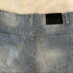 One Teaspoon  25 Blue Striped Distressed Outlaws Low Waist Button Fly Denim Short Photo 8