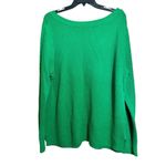 Lands' End  Sweater Womens 2X 20W 22W Green Waffle Knit Pullover Sweatshirt Photo 4