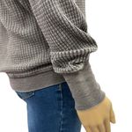 Z Supply  Emilia V Neck Brown Lightweight Waffle Knit Long Sleeve Top Womens S Photo 3