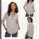 Babaton Aritzia  100% Tencel Utility Button Down Shirt Blouse EUC Large 🥰 Photo 1