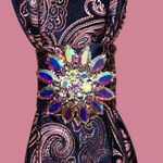 “Dainty Dapper”Elegant Paisley necktie necklace with Jewel Accent Pink Photo 3