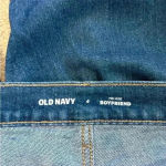 Old Navy dark blue distressed mid rise boyfriend jeans in size 4 Photo 4