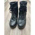 Dromedaris Kara Leather Boots Black Suede Women's Size 42 Moto Lace Up‎ Combat Photo 1
