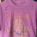 Goodie Two Sleeves Def Leppard pyromania tee band cropped top tshirt leopard  Photo 1