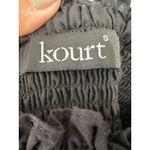 Kourt Calypso Poplin Smocked Bodice Cuff Puff Sleeve Fit Flare Mini Sun Dress S Black Photo 3