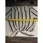 Altar'd State Altar’d State Cropped Ruffle Sleeve Striped Top L Tie Front Nautical Costal Photo 8