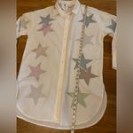 NWT rhinestone star oversized shirt white poplin size M Size M Photo 5